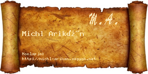 Michl Arikán névjegykártya